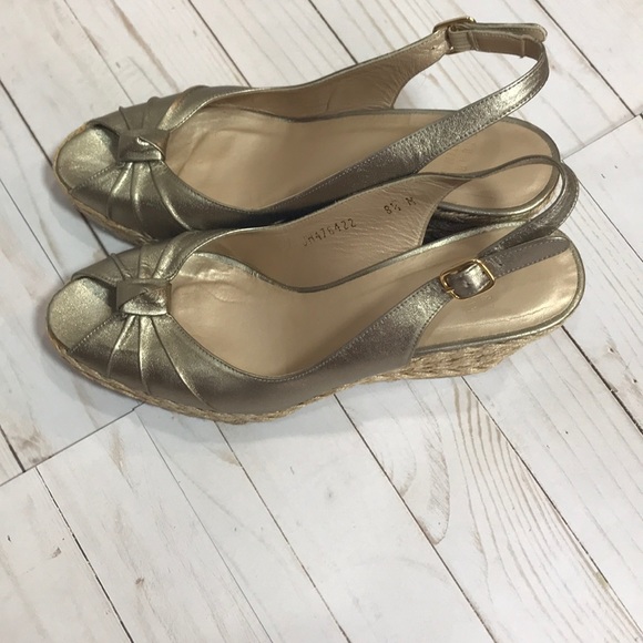 Stuart Weitzman Gold Wedges